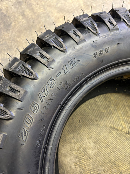DUHOW DAV127 BSW 205 75 12 69F 4PLY ATV/UTV DD2057512