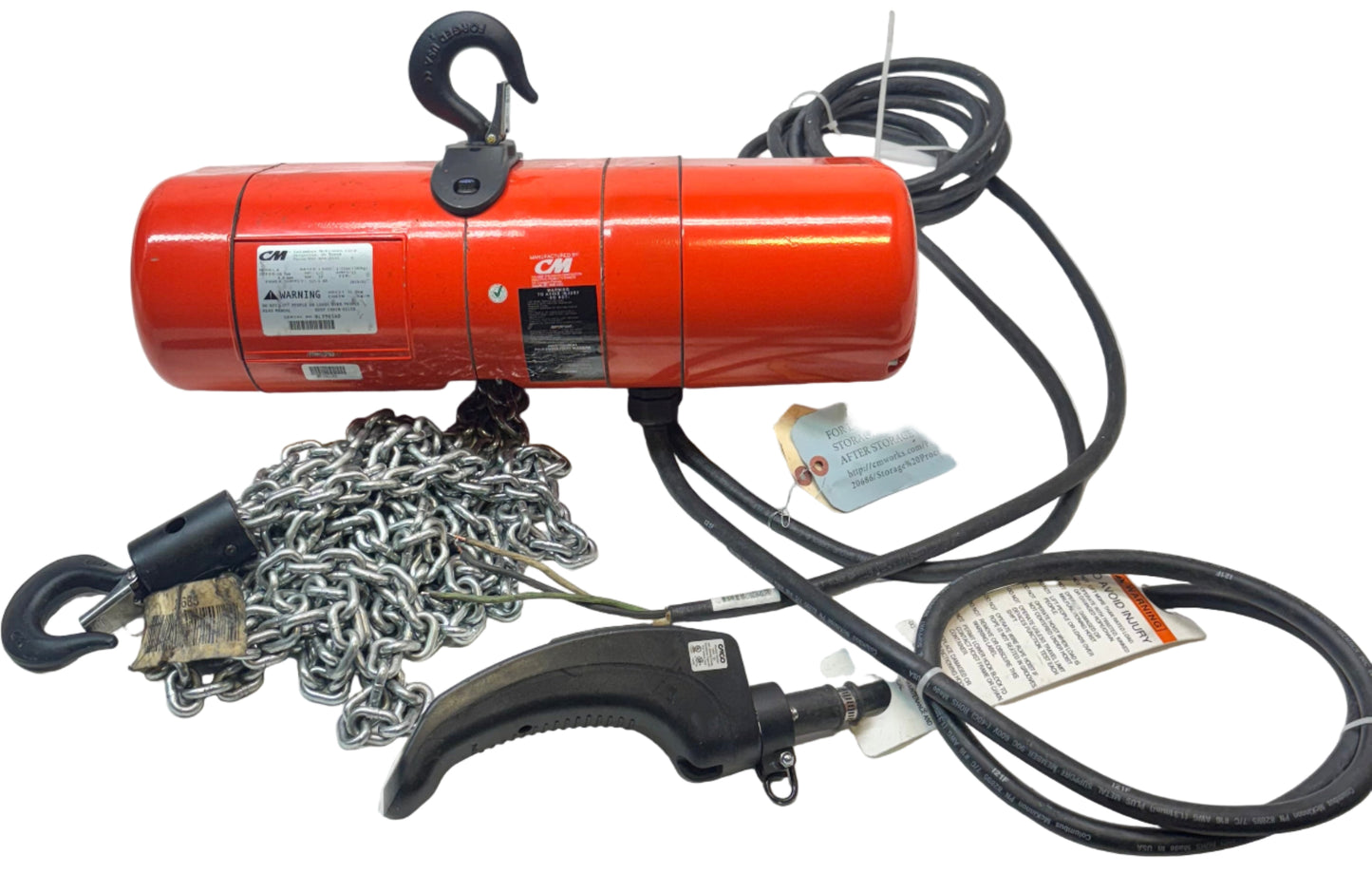 CM LODESTAR MODEL F 1/2-TON 16FPM 115V-1-60 10FT LIFT HEIGHT ELECTRIC CHAIN HOIST 2752NH-SH