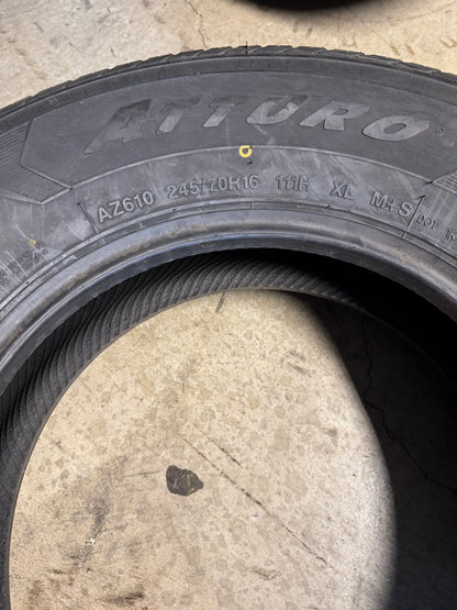 NOS ATTURO AZ610 BSW P 245 70 16 111H XL ALL SEASON TIRE 53007