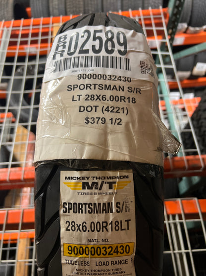 NEW MICKEY THOMPSON SPORTSMAN S/R LT 28 6 18  DRAG RACING TIRE 90000032430