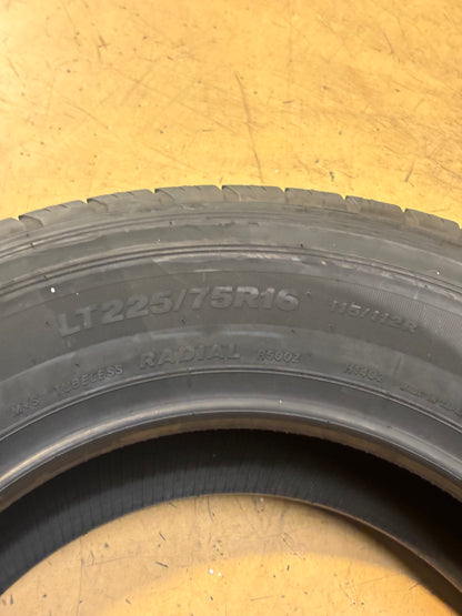 BRIDGESTONE DURAVIS R500 HD LT 225 75 16 115/112R LRE 10PLY HIGHWAY TIRE 192659