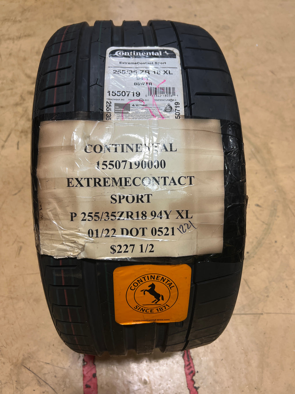2 NEW CONTINENTAL EXTREMECONTACT SPORT P 255 35 ZR18 94Y XL ALL SEASON TIRES  15507190000