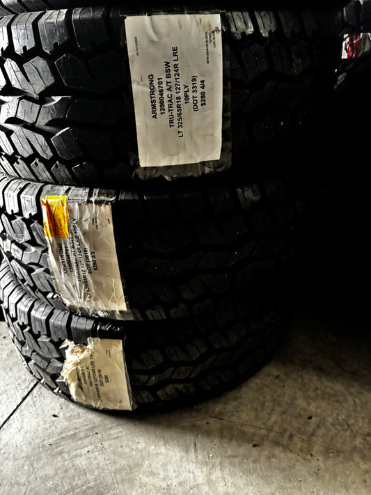 (TODO) 4 ARMSTRONG TRU TRAC AT BSW LT 325 65 18 127/124R LRE 10 PLY ALL TERRAIN TIRES 1200046701