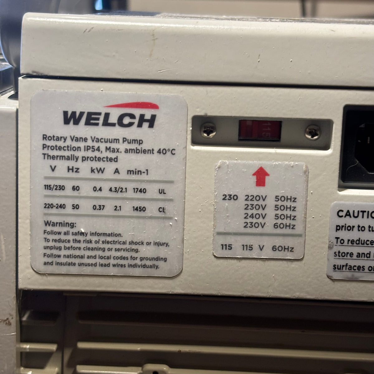 WELCH CRV PRO 6-CRVPRO6 VACUUM PUMP 230V 50/60HZ 3062-01