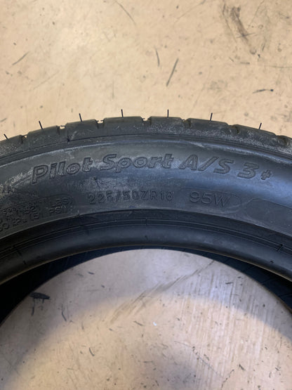 4 NOS 4 MICHELIN PILOT SPORT A/S 3+ BSW P 225 50 18 95W SUMMER TIRE 15274