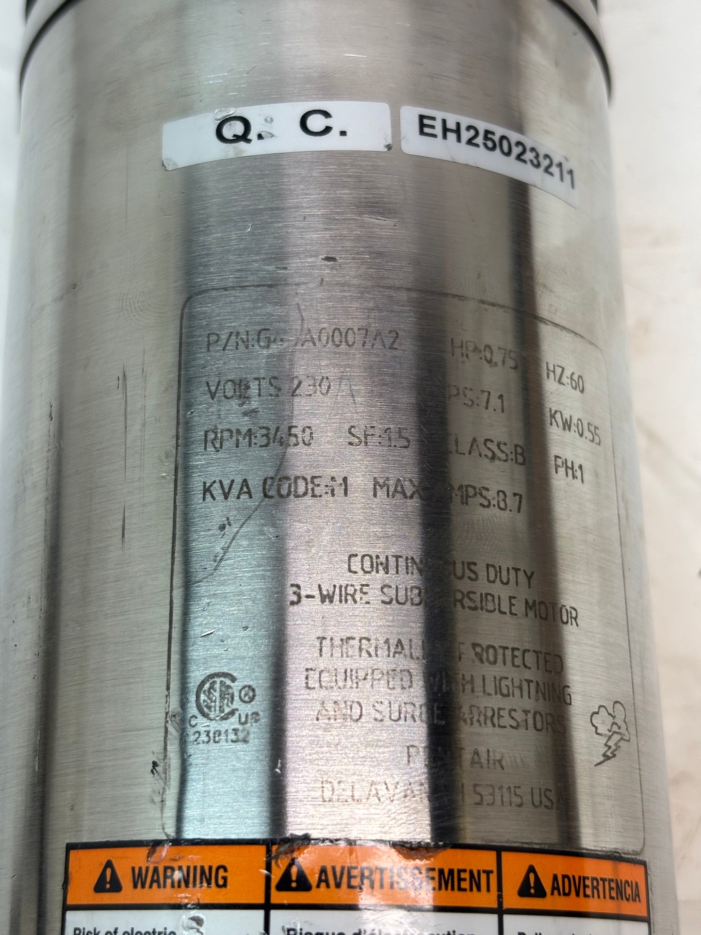 FLOTEC 3-WIRE SUBMERSIBLE WELL PUMP, FP3222-13, 4 IN