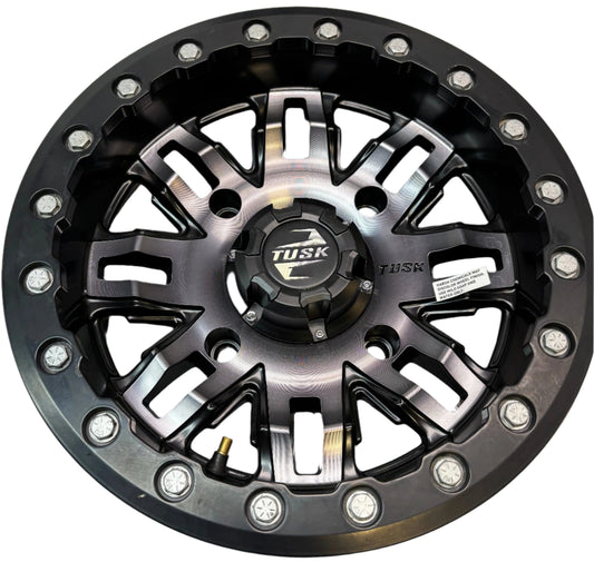 TUSK TETON BEADLOCK ATV/UTV GUN METAL/BLACK WHEELS 14X7 4/156 ET+5