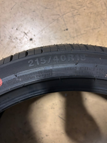 NOS KUMHO SOLUS KH25 BSW P 215 40 18 85V ALL SEASON TIRE 2141133