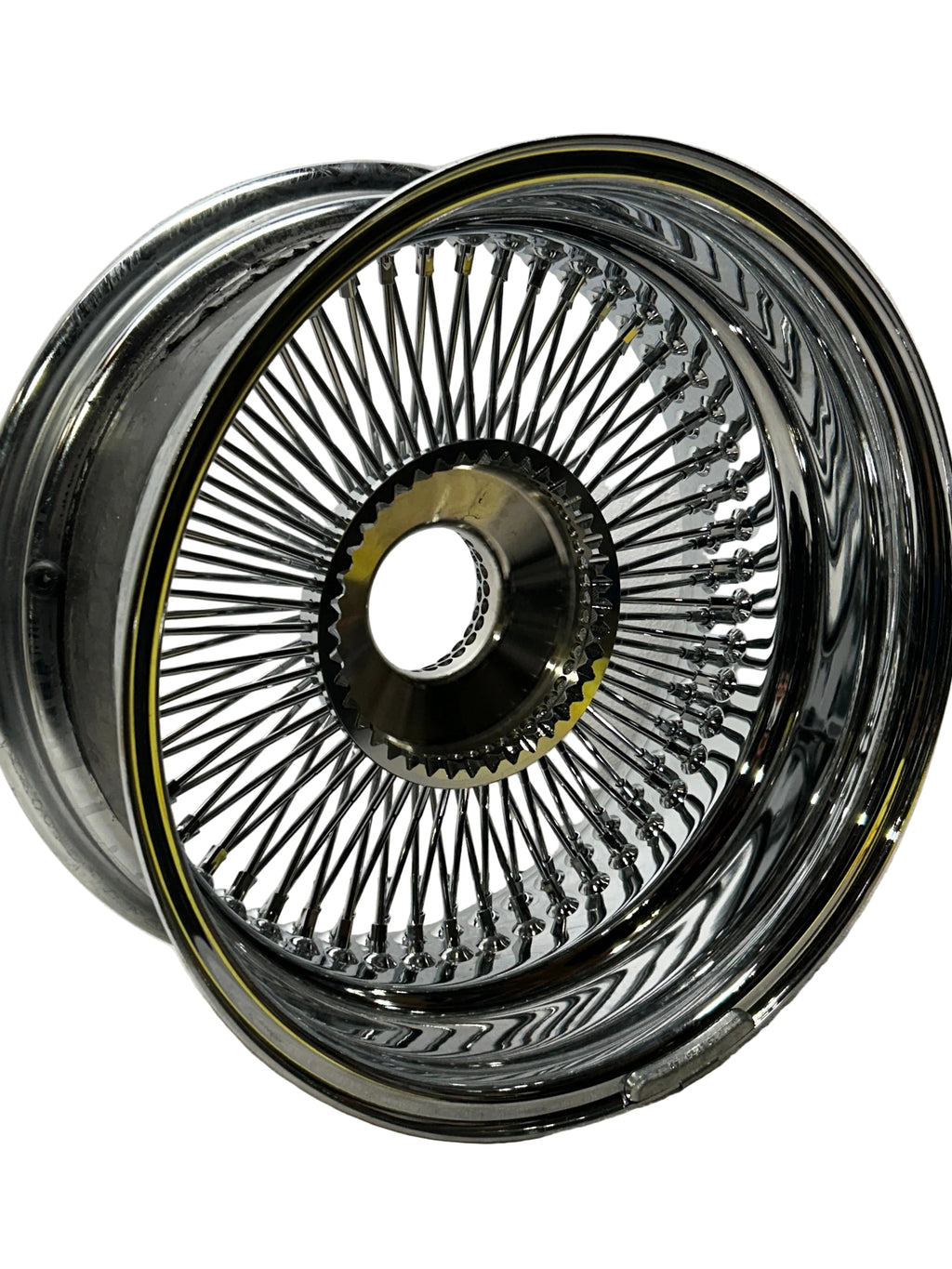 SINGLE 17X8 STANDARD 100 SPOKES ALL CHROME LOWRIDER WIRE WHEEL RIMS