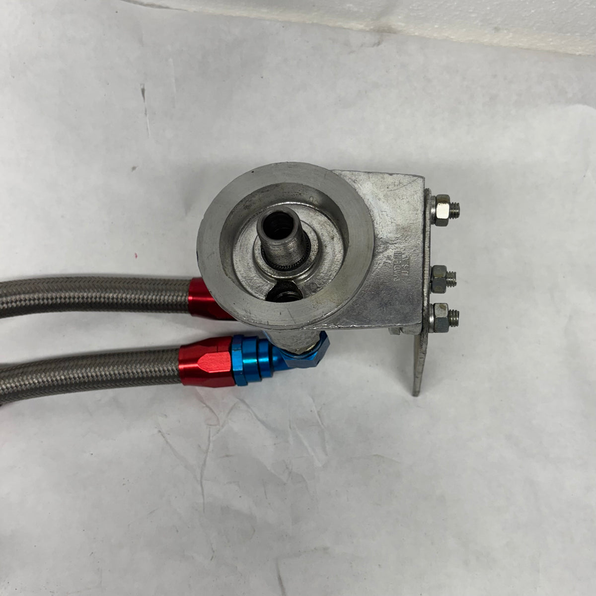 USED OEM FORD ENGINE OIL ADAPTER WITH HOSE AND OIL FILTER ADAPTER 4.0L F4UE6884BA