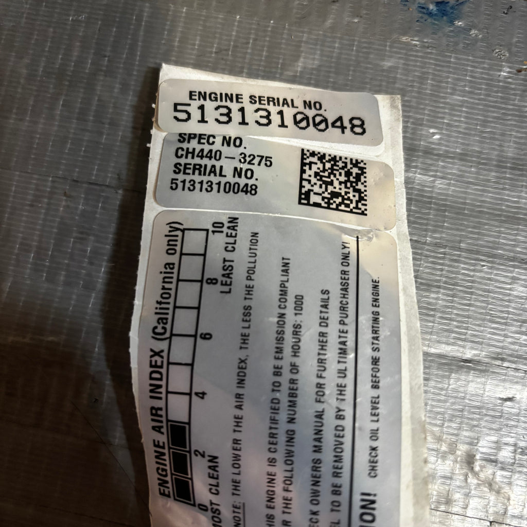 KOHLER CH440-3275 HORIZONTAL COMMAND PRO ENGINE, REPLACES CH440-3031