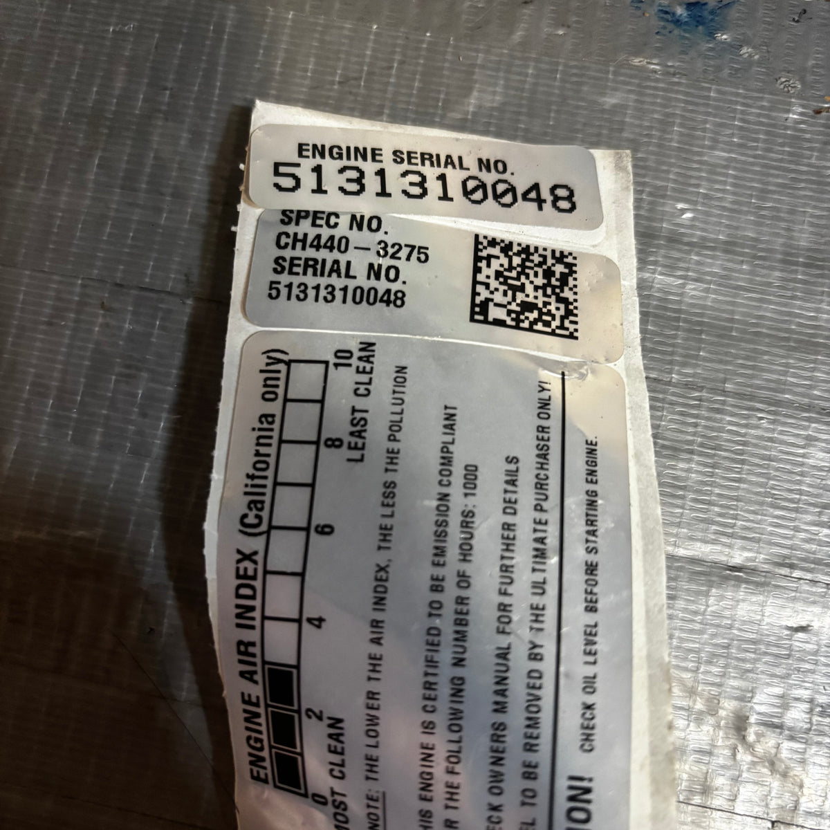 KOHLER CH440-3275 HORIZONTAL COMMAND PRO ENGINE, REPLACES CH440-3031