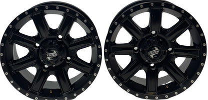 2 TUSK TD671B CASCADE MATTE BLACK WHEELS 4X4.5 14X7 ET30