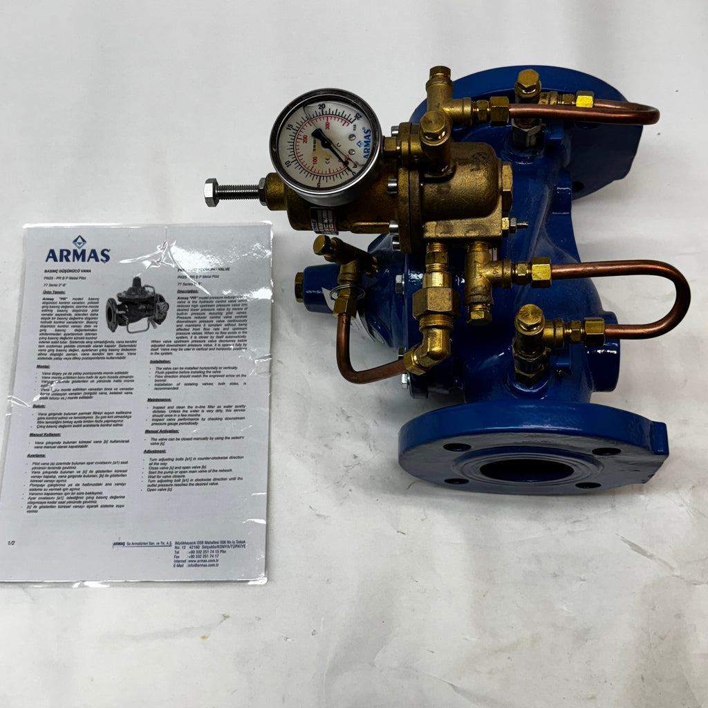 ARMAS PRESSURE REDUCING VALVE PN25 PR B P METAL PILOT 77 SERIES 2”-8”