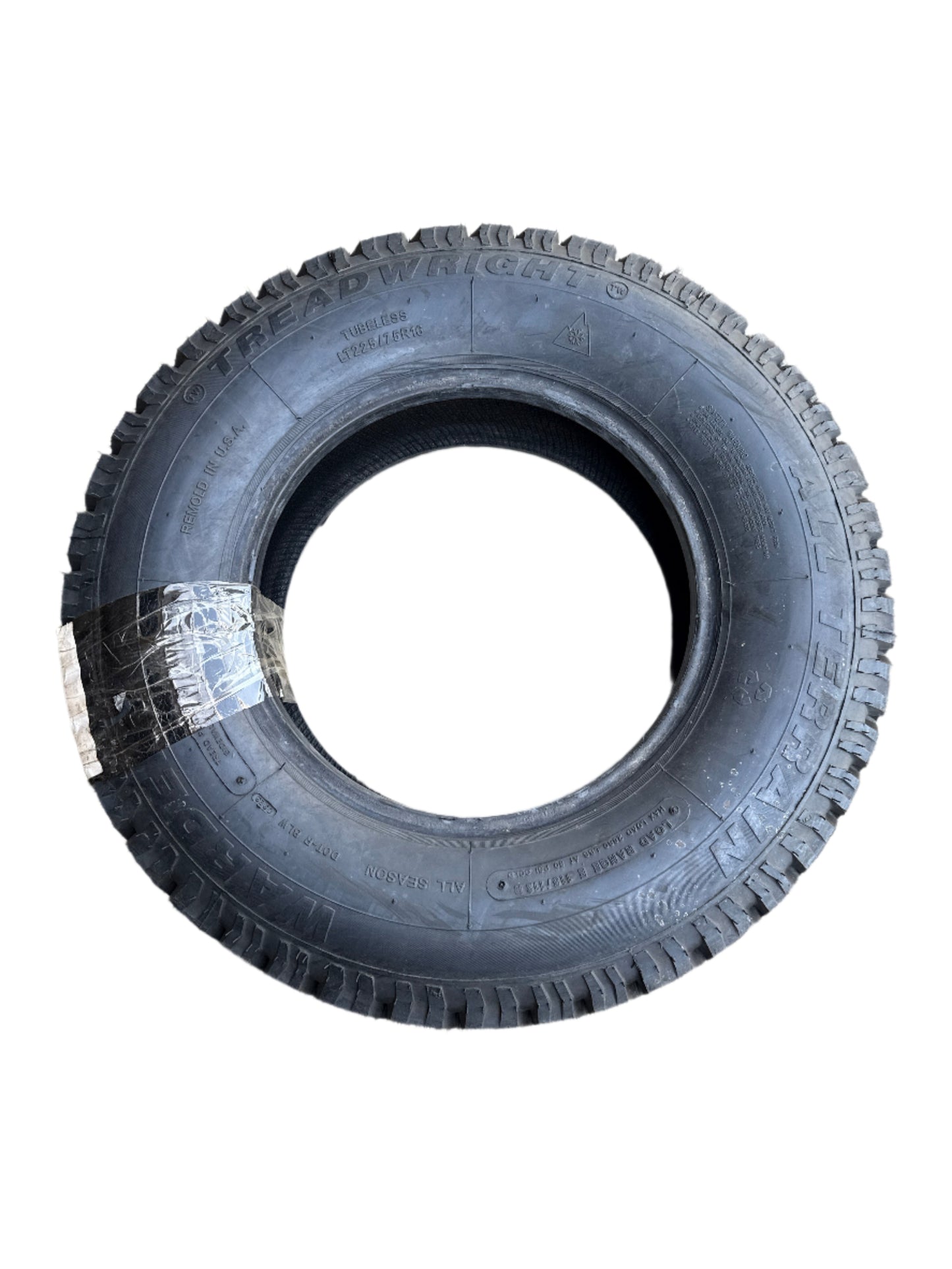 TREADWRIGHT WARRDEN II LT 225 75 16 115/112R LRE 10PLY RETREAD TIRE W2817E