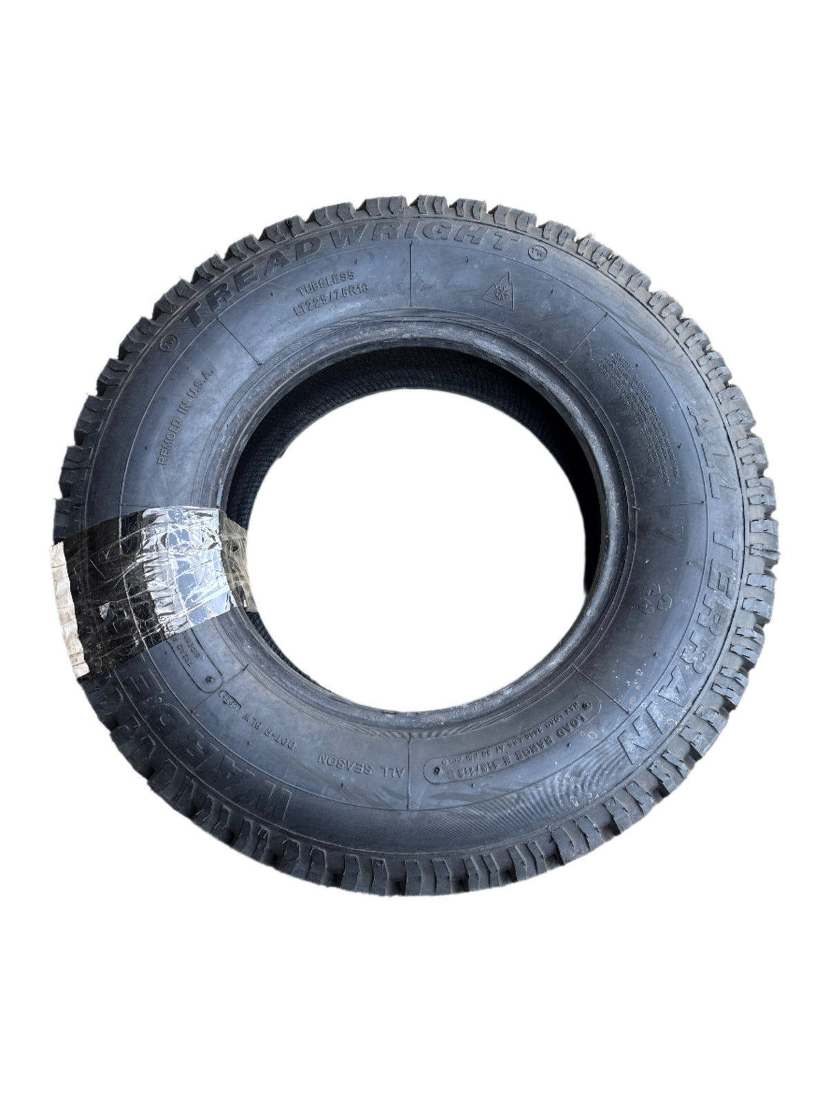 TREADWRIGHT WARRDEN II LT 225 75 16 115/112R LRE 10PLY RETREAD TIRE W2817E