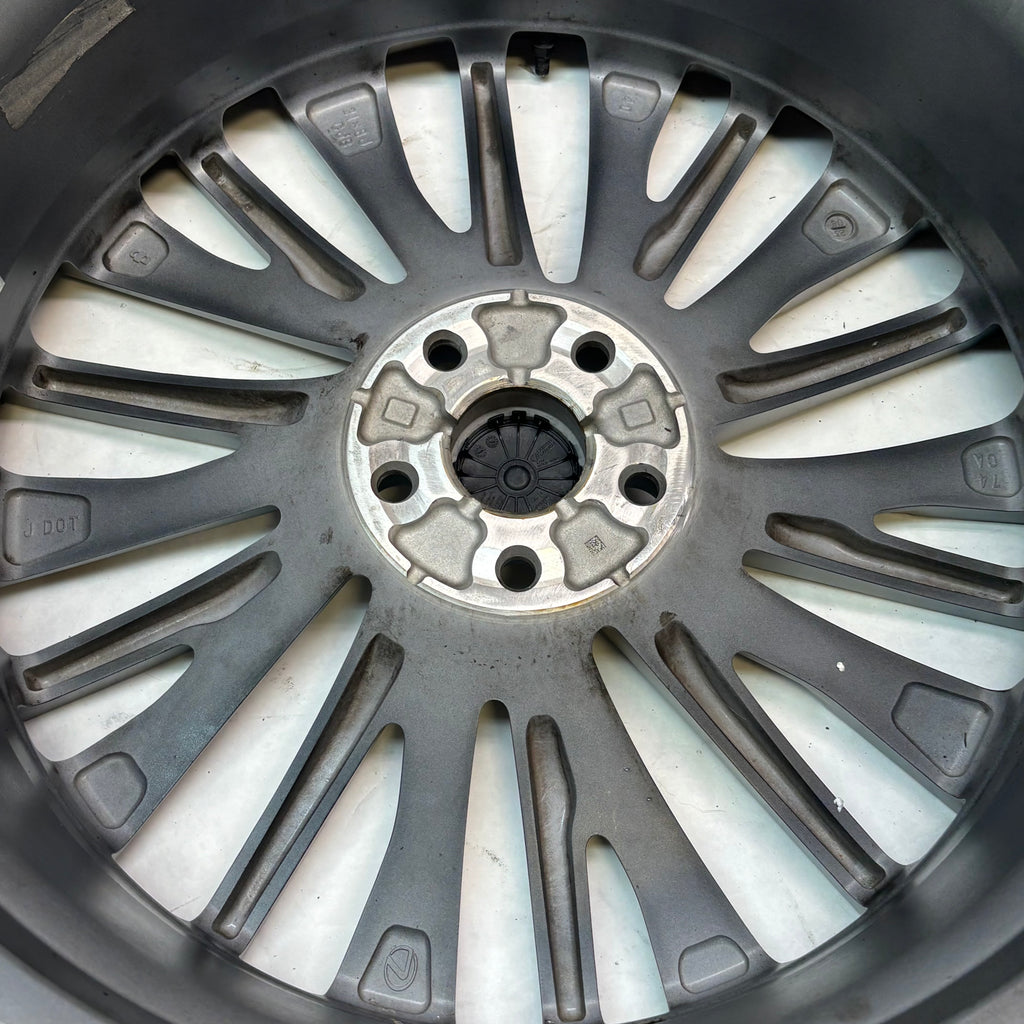 USED 21" LEXUS RX350 23-24 21X8 20 SPOKE MACHINED BLACK ORIGINAL OEM WHEEL RIM