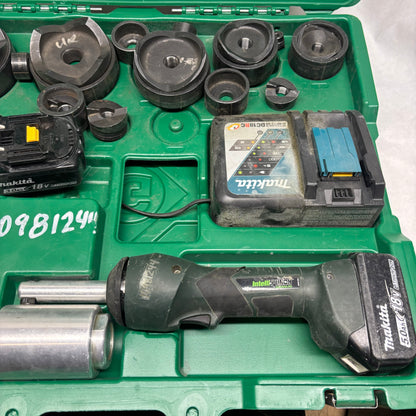 USED GREENLEE LS100X INTELLI-PUNCH 11-TON BATTERY-HYDRAULIC KNOCKOUT PUNCH KIT WITH SLUG-BUSTER
