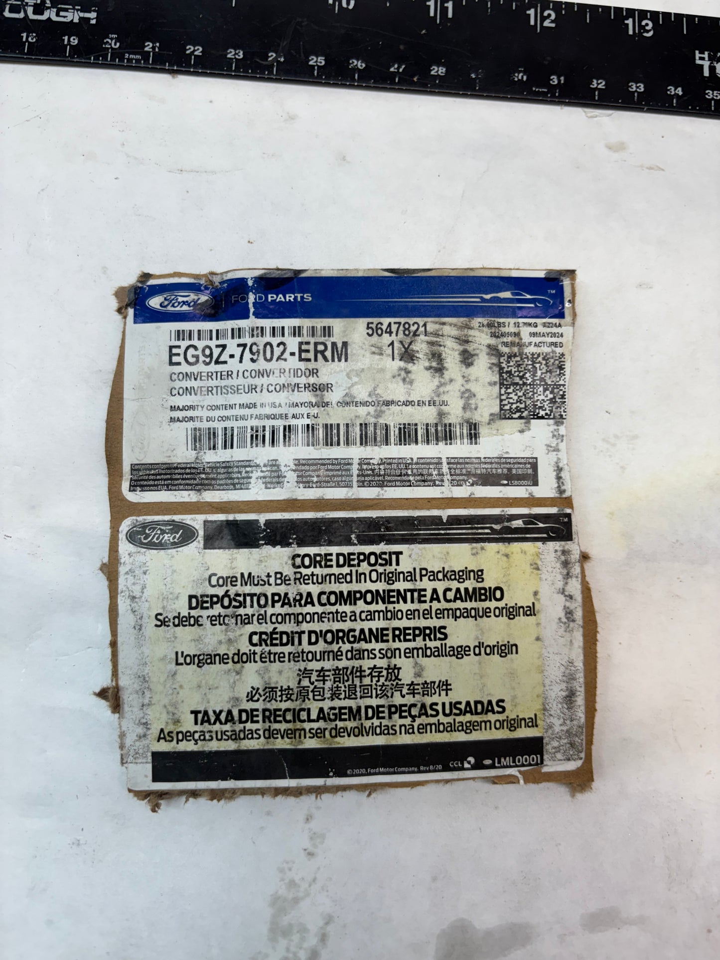 REMAN GENUINE FORD ESCAPE FUSION 1.5L AUTOMATIC TORQUE CONVERETER EG9Z7902ERM