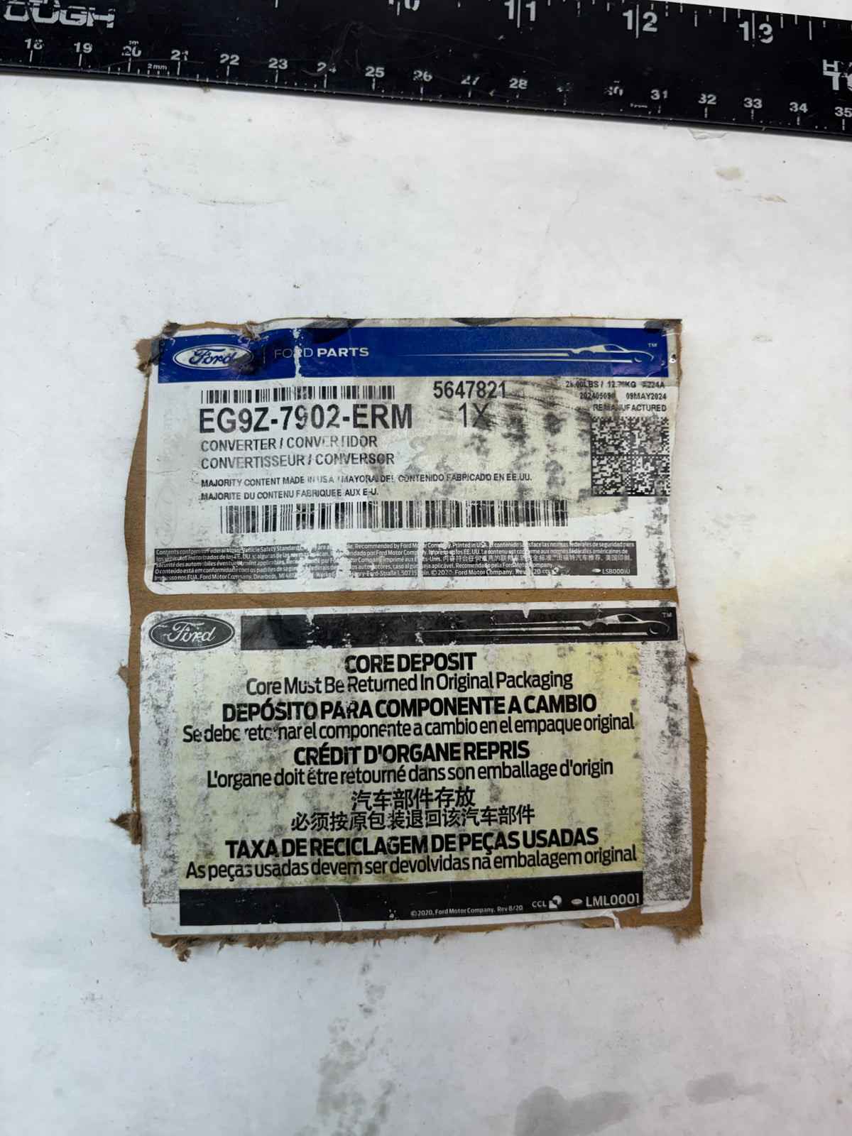 REMAN GENUINE FORD ESCAPE FUSION 1.5L AUTOMATIC TORQUE CONVERETER EG9Z7902ERM
