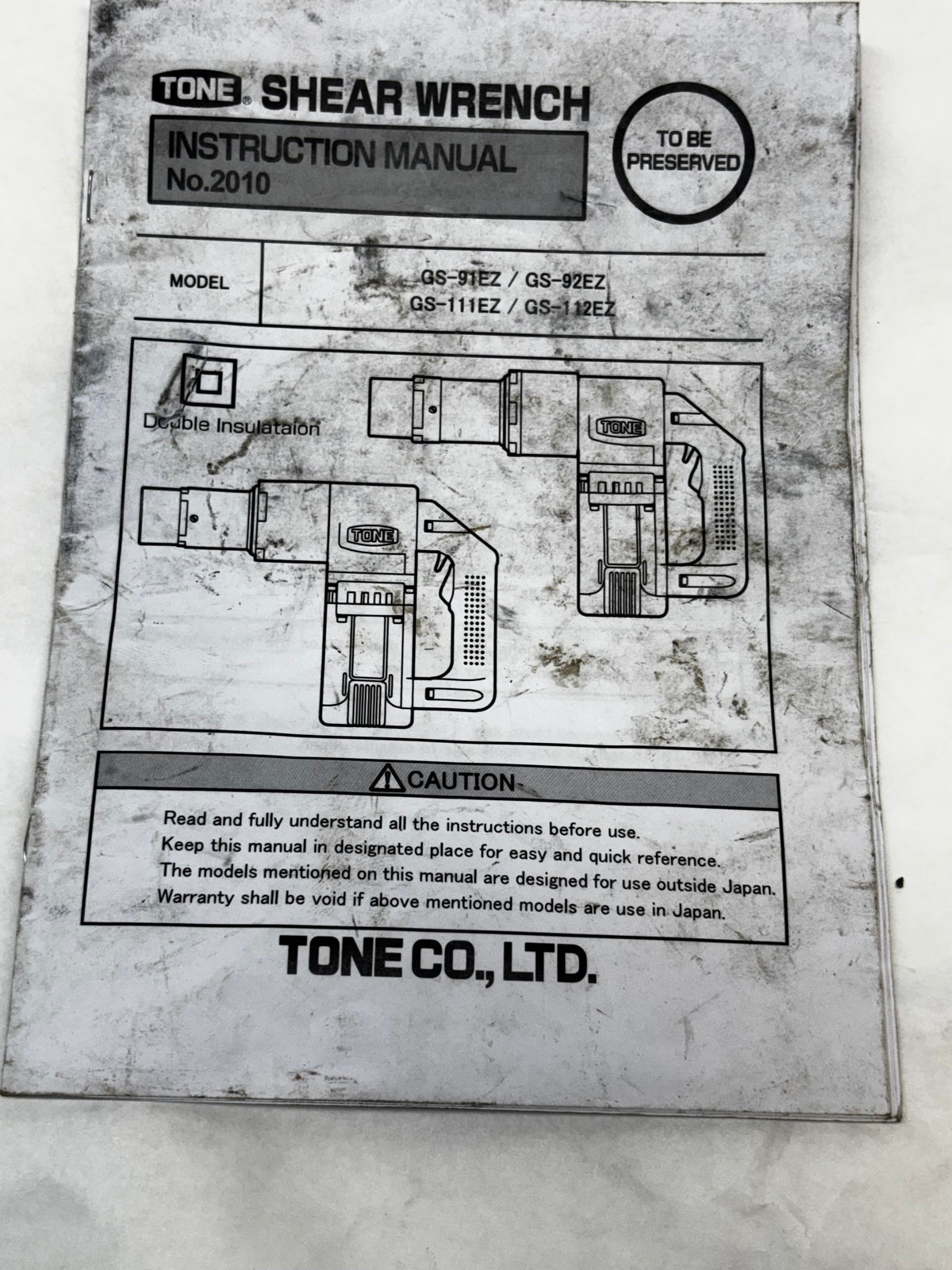 TONE ELECTRIC SHEAR WRENCH GS-91EZ TONE WRENCH GS-91EZ 11798100