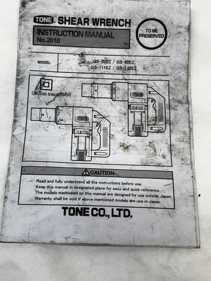 TONE ELECTRIC SHEAR WRENCH GS-91EZ TONE WRENCH GS-91EZ 11798100