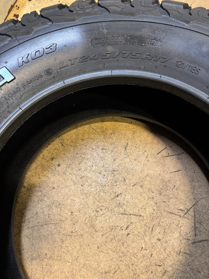 BFGOODRICH ALL TERRAIN KO3 RWL LT 245 75 17 121/118S 10PLY TIRE 25935