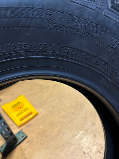 COOPER DISCOVERER AT3 LT BSW LT 235 85 16 120/116R LRE 10 PLY ALL TERRAIN TIRE 90000032592