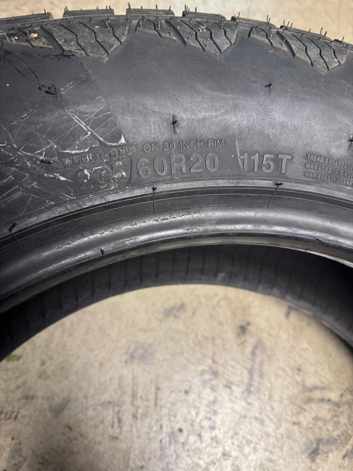 NOS VERCELLI TERRENO A/T BSW P 275 60 20 115T ALL TERRAIN TIRE AOTVC0519