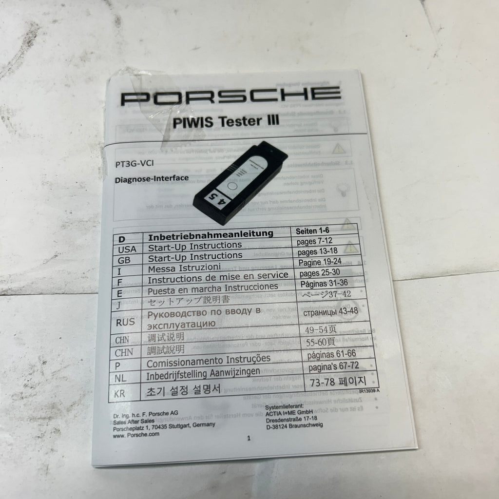 PORSCHE  PIWIS TESTER THREE #3  PT3G
