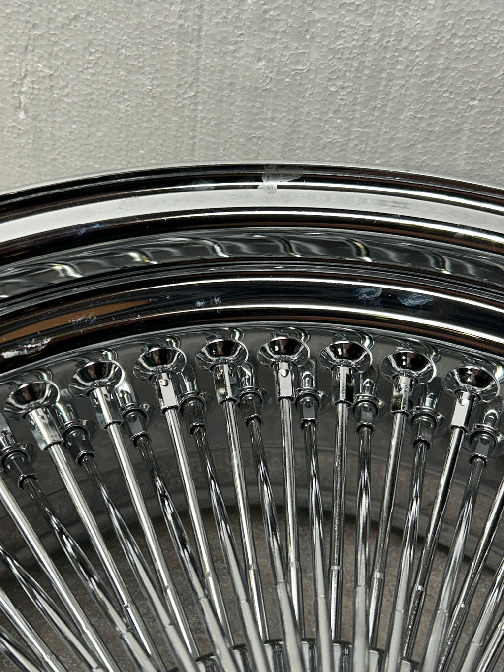 SINGLE 17X8 STANDARD 100 SPOKES ALL CHROME LOWRIDER WIRE WHEEL RIMS