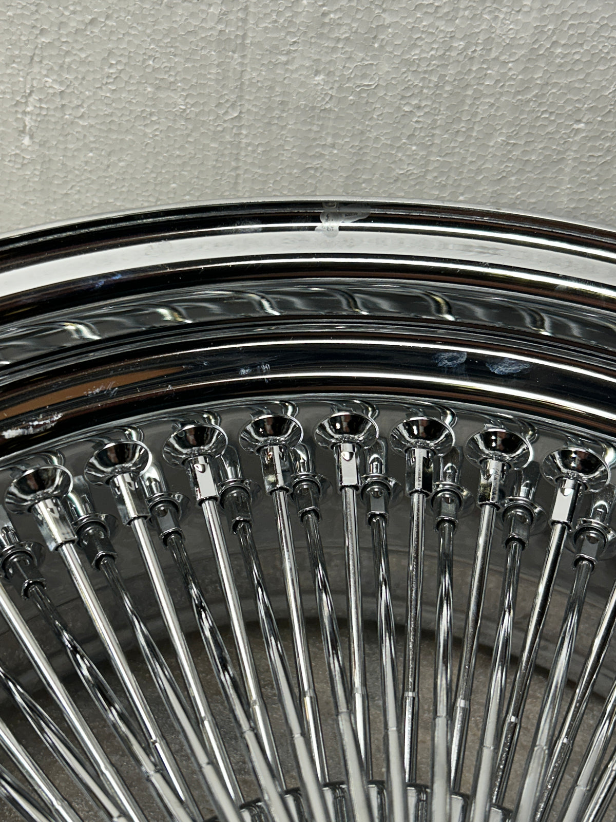 SINGLE 17X8 STANDARD 100 SPOKES ALL CHROME LOWRIDER WIRE WHEEL RIMS