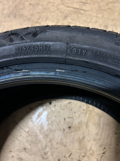COOPER ZEON CS8 BSW P 215 45 17 91Y XL PERFORMANCE TIRE 350310