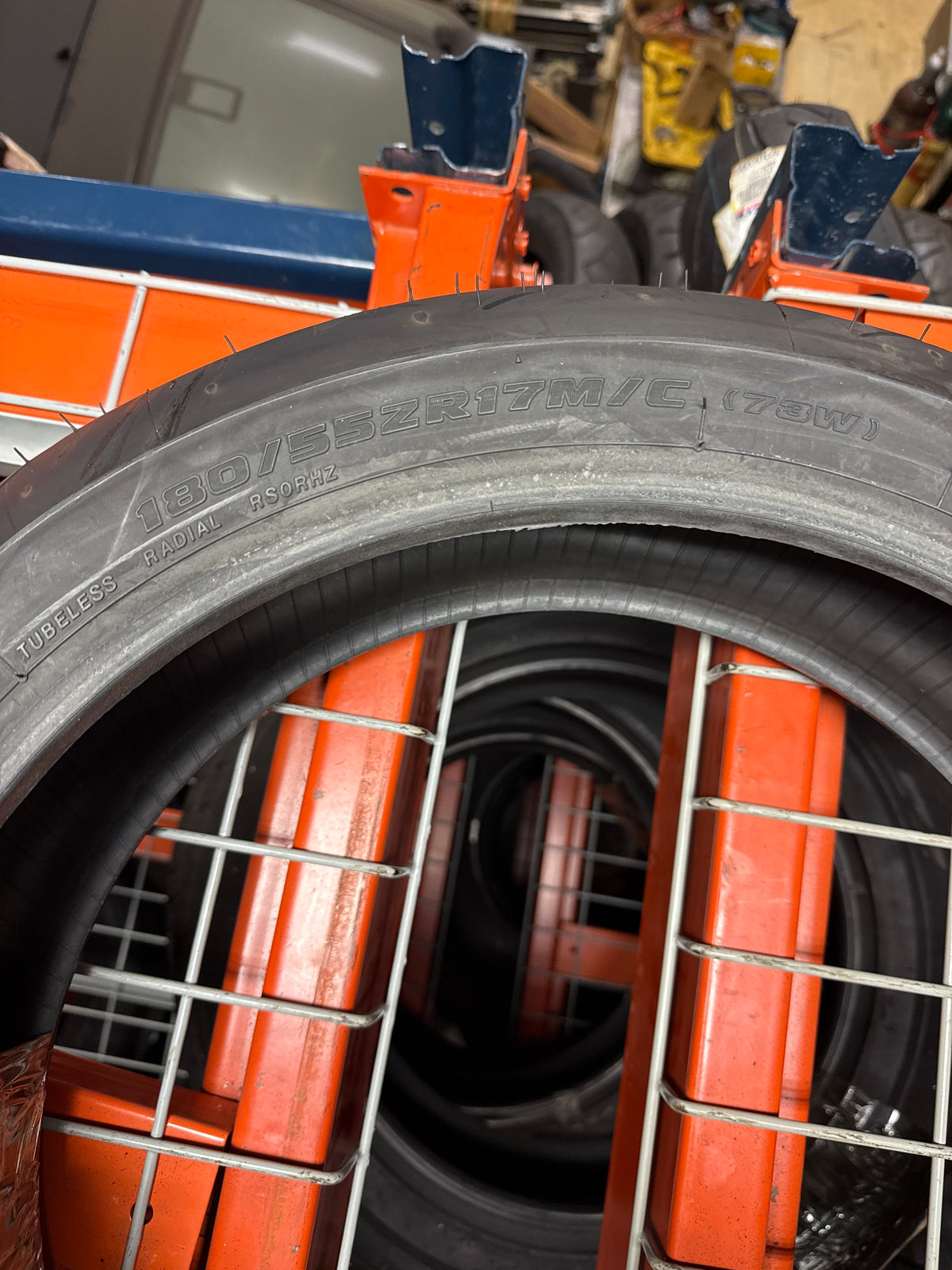 NOS BRIDGESTONE BATTLAX RACING STREET RS10 180 55 17 73W REAR MOTORCYCLE TIRE 004637