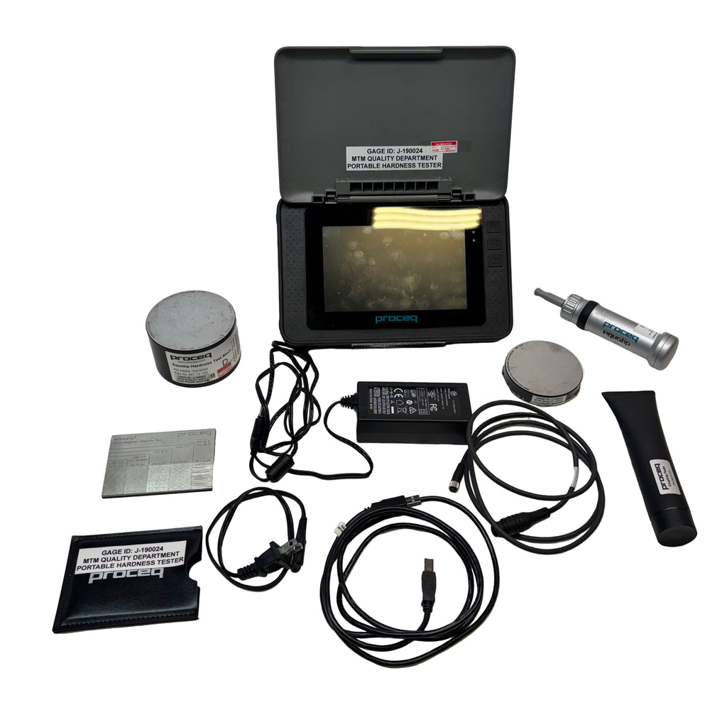 USED PROCEQ EQUOTIP 550 HARDNESS TESTER W/UCI PROBE & STANDARD