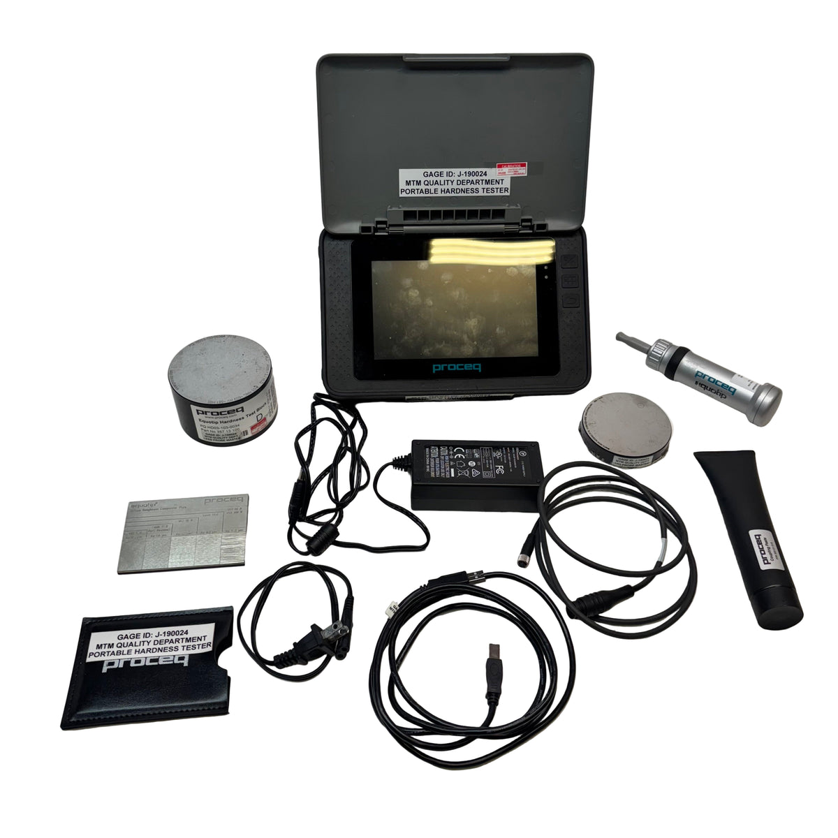 USED PROCEQ EQUOTIP 550 HARDNESS TESTER W/UCI PROBE & STANDARD