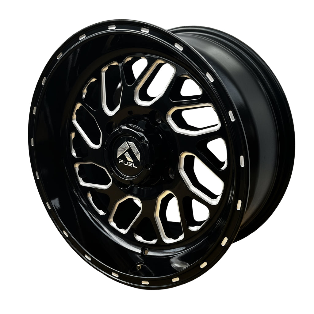 FUEL TRITON UTV 16X7 ET13 4X156 GLOSS BLACK MILLED D5811670A544