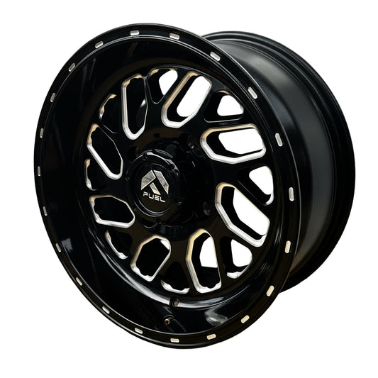FUEL TRITON UTV 16X7 ET13 4X156 GLOSS BLACK MILLED D5811670A544