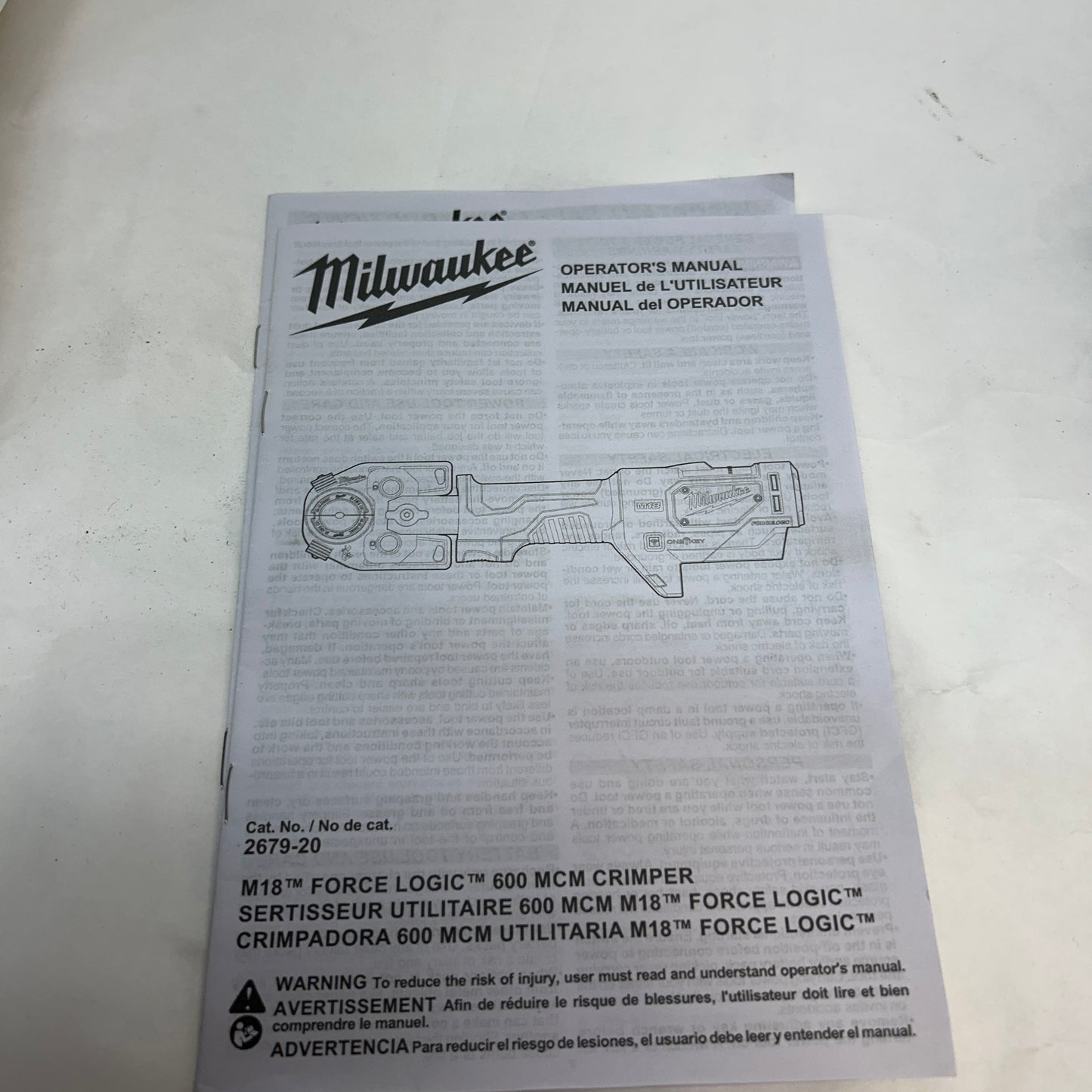 MILWAUKEE M18 18V FORCE LOGIC 600 MCM CRIMPER KIT 2679-22
