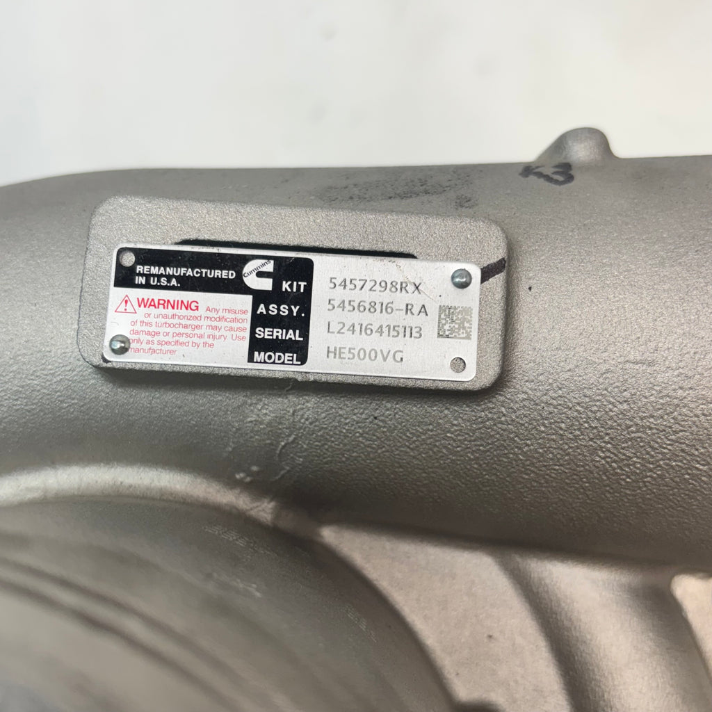 REMANUFACTURED CUMMINS HOLSET ISX TURBOCHARGER 5457298RX