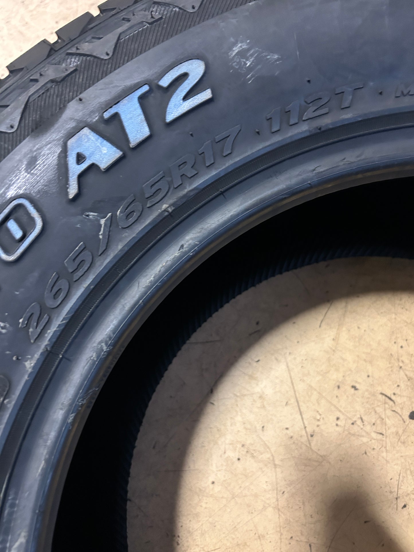 HANKOOK DYNAPRO AT2 OWL P 265 65 17 112T ALL TERRAIN TIRE 1023457