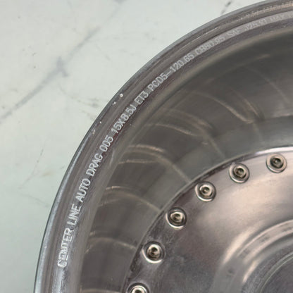 2 CENTER LINE AUTO DRAG 005 BRUSHED WHEELS 15X8.5 5X120.65 ET3 005P-58561+03