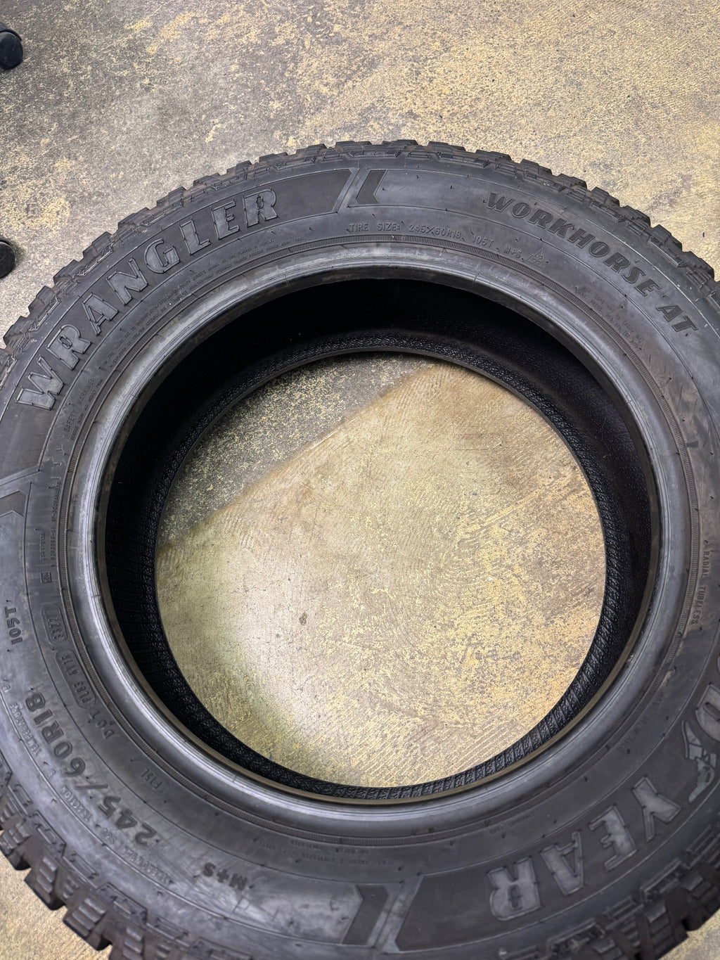 GOODYEAR WRANGLER WORKHORSE AT BSW P 245 60 18 105T ALL TERRAIN TIRE 480001855