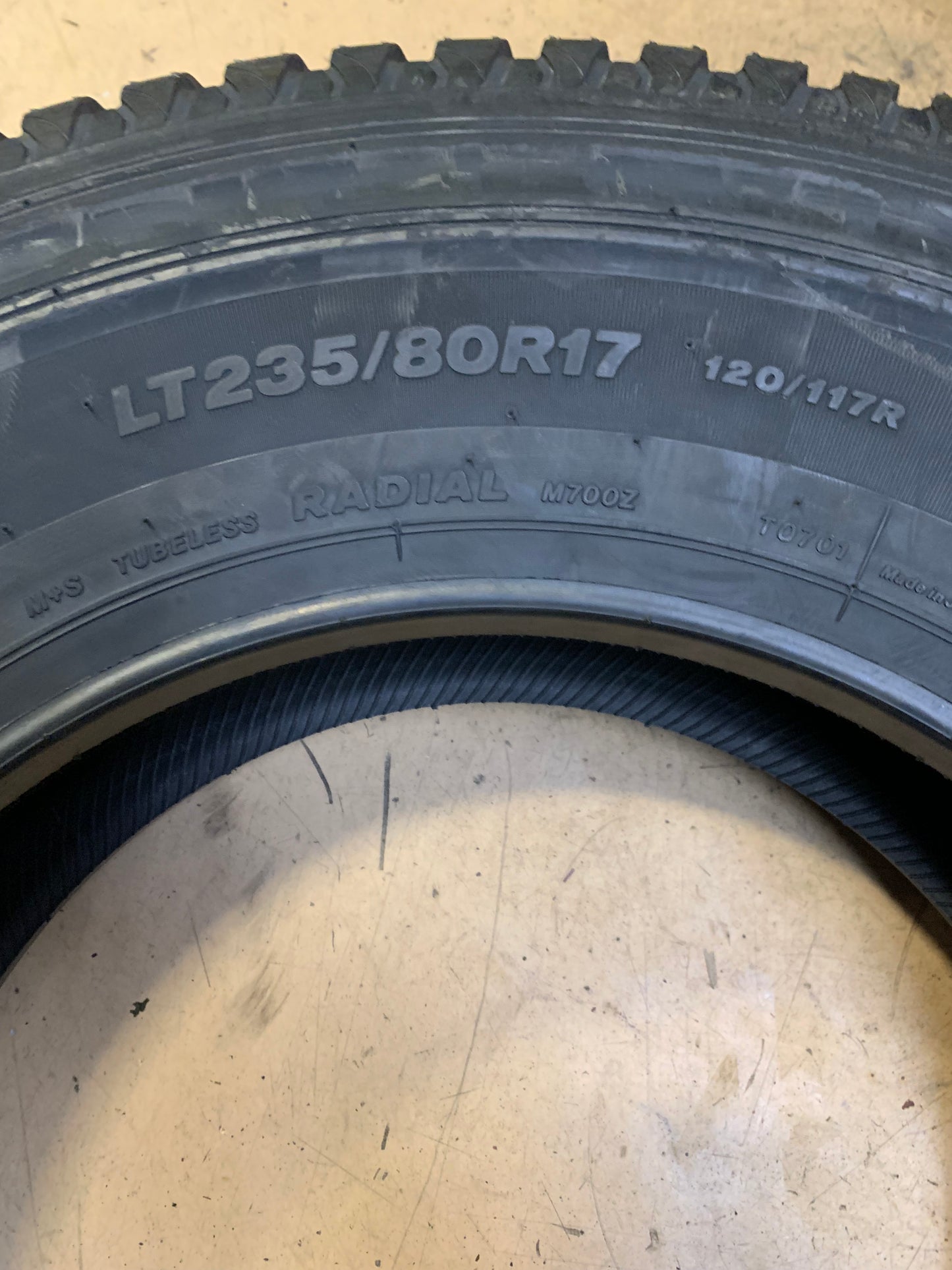 BRIDGESTONE  DURAVIS M700 HD BSW LT 235 80 17 120/117R 10 PLY ALL TERRAIN TIRE 206242