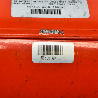 CM LODESTAR MODEL F 1/2-TON 16FPM 115V-1-60 10FT LIFT HEIGHT ELECTRIC CHAIN HOIST 2752NH-SH