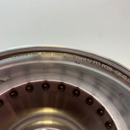 2 CENTER LINE AUTO DRAG 005 BRUSHED WHEELS 15X8.5 5X120.65 ET3 005P-58561+03