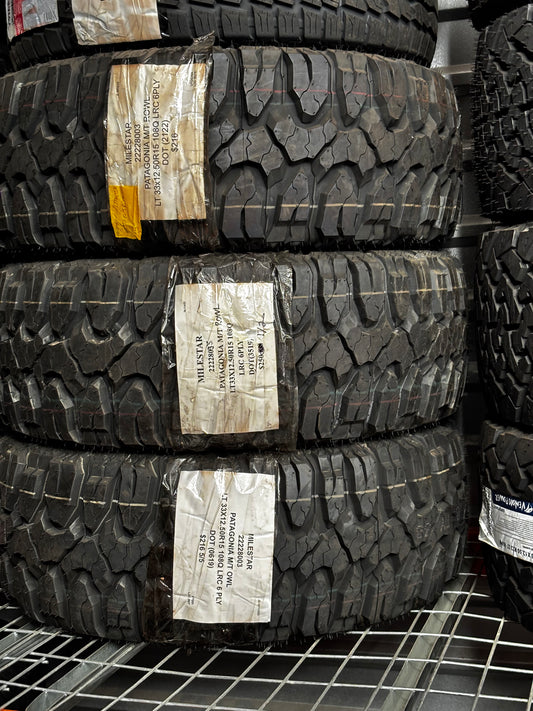 (TODO) MILESTAR PATAGONIA M/T OWL LT 33 12.5 15 108Q LRC 6 PLY MUD TERRAIN TIRES 22228003