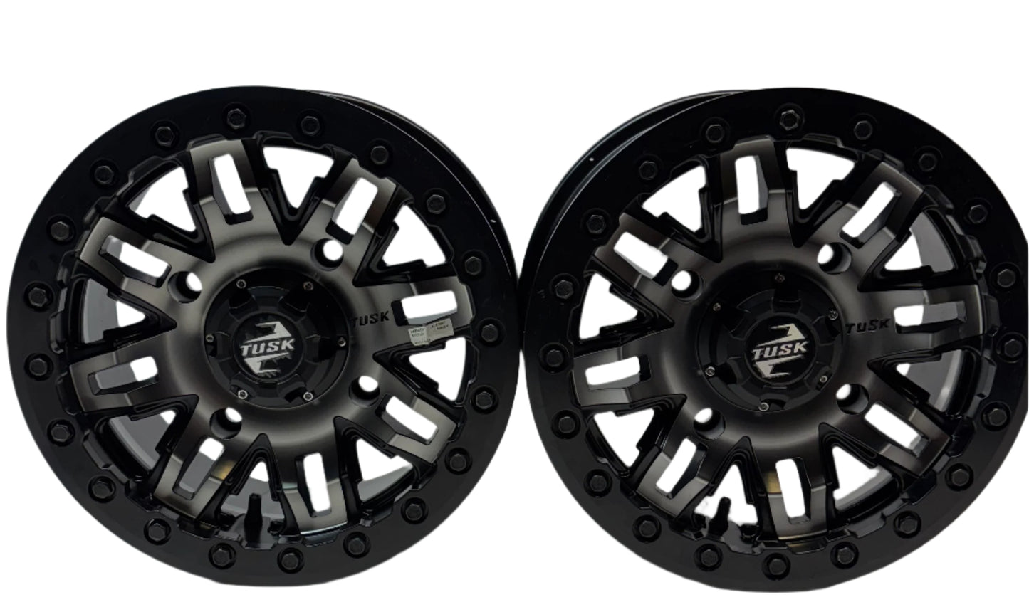 2 TUSK TETON BEADLOCK ATV/UTV MACHINED/BLACK WHEELS 14X7 4/156 ET+30 1852790004