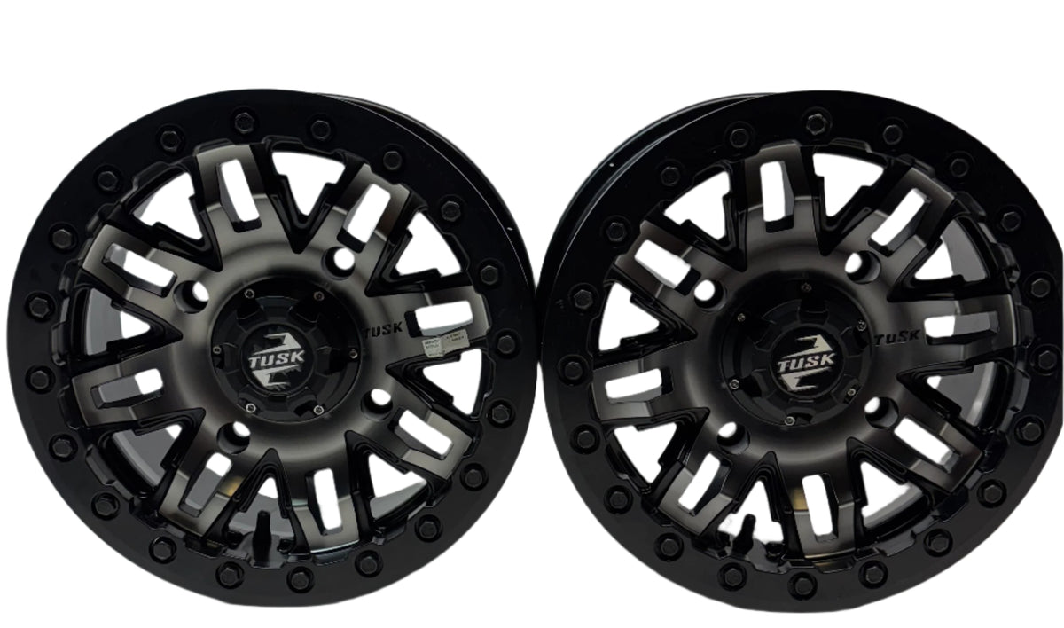 2 TUSK TETON BEADLOCK ATV/UTV MACHINED/BLACK WHEELS 14X7 4/156 ET+30 1852790004