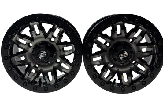 2 TUSK TETON BEADLOCK ATV/UTV MACHINED/BLACK WHEELS 14X7 4/156 ET+30 1852790004
